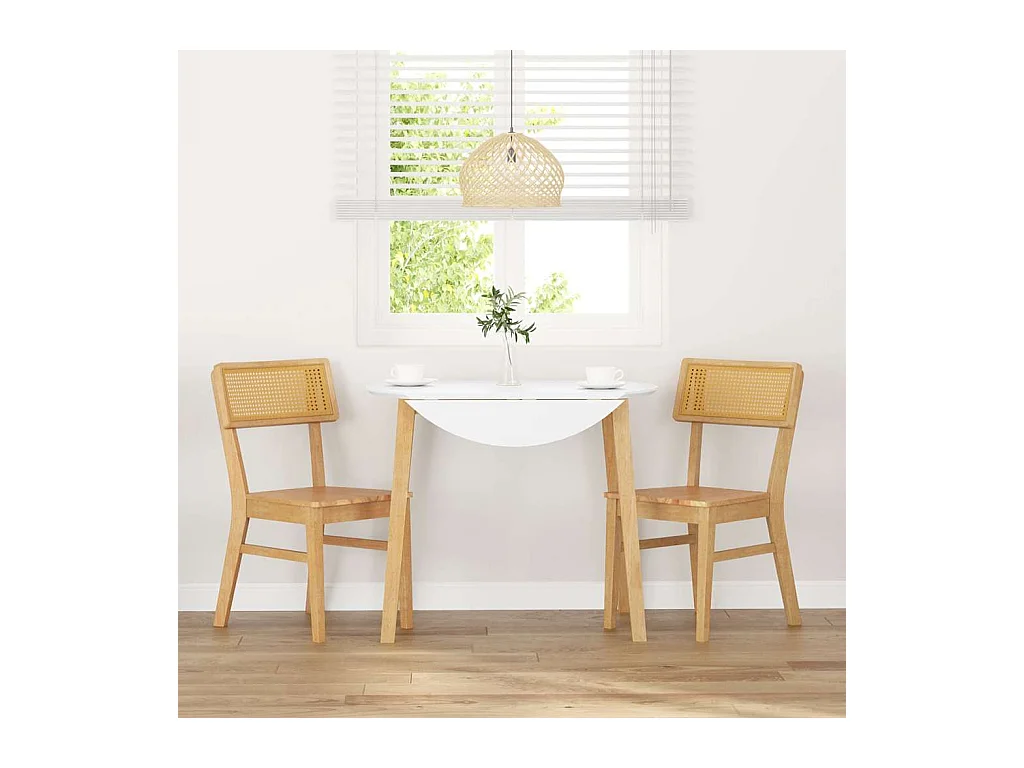 Chaises à manger 2 pcs bois massif caoutchouc