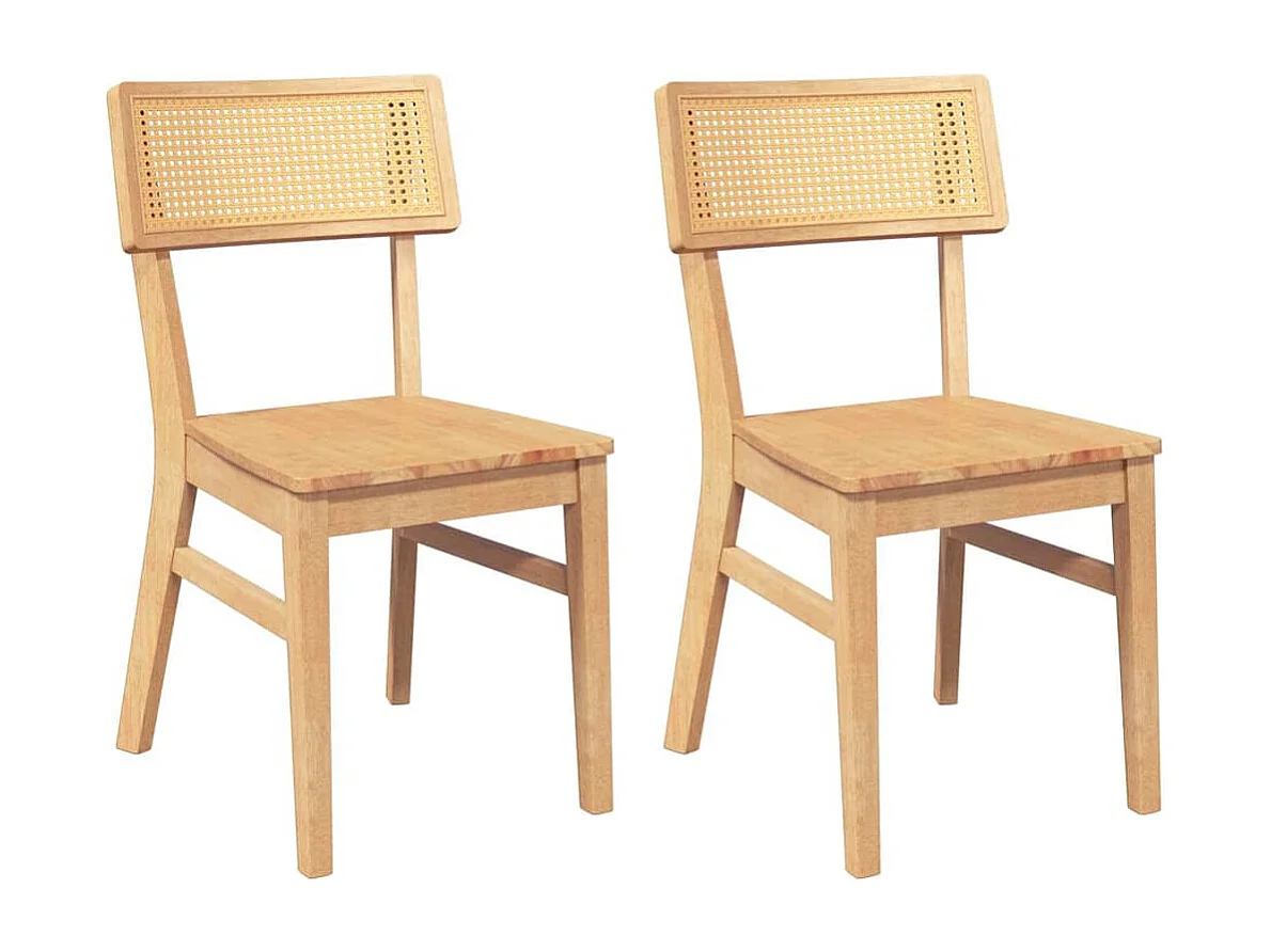 Sillas de comedor 2 piezas madera maciza de caucho