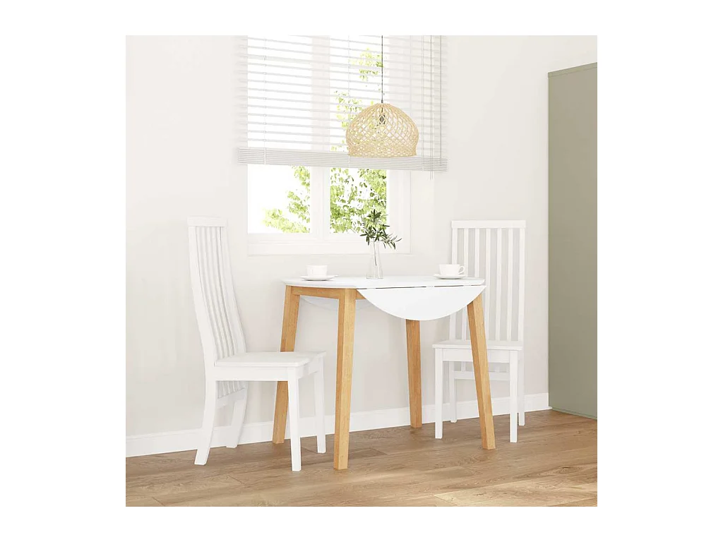 Sillas de comedor 2 piezas madera maciza de caucho blanco