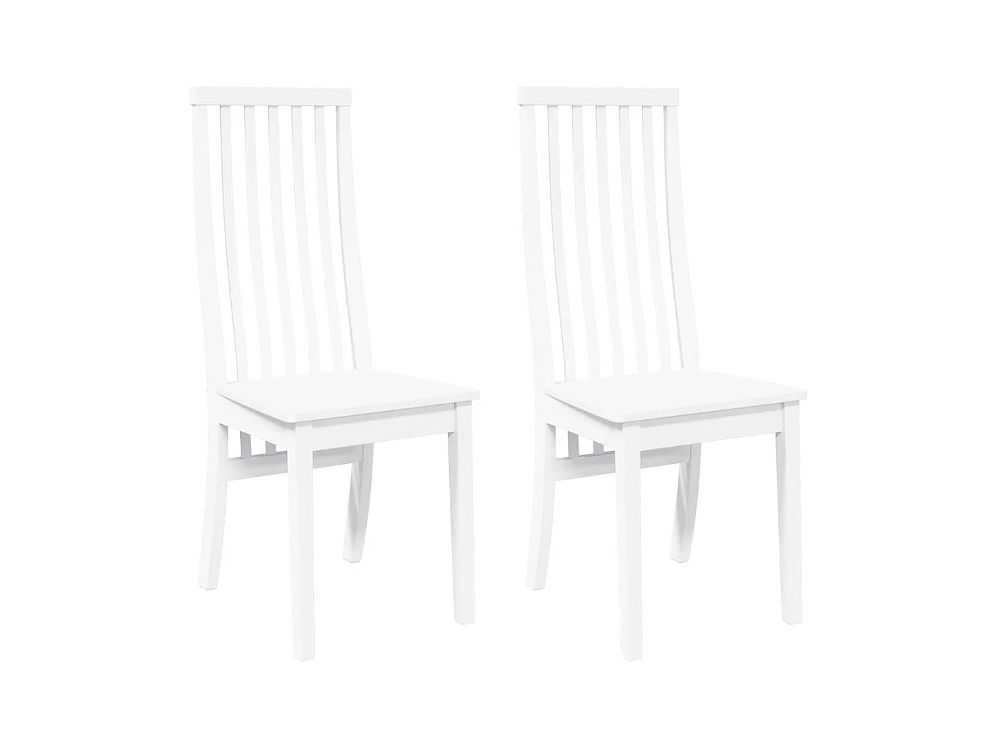 Sillas de comedor 2 piezas madera maciza de caucho blanco