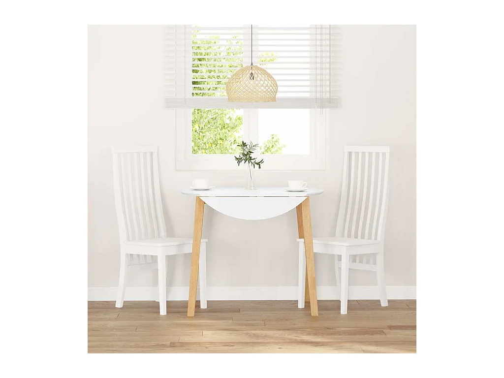 Sillas de comedor 2 piezas madera maciza de caucho blanco