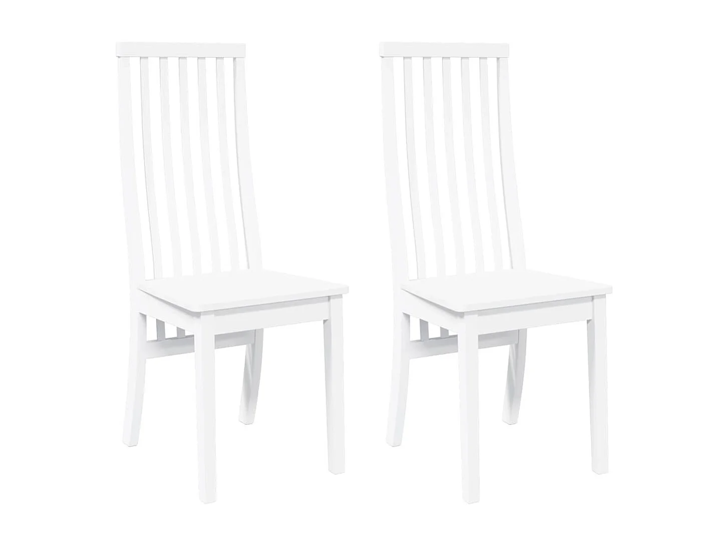 Sillas de comedor 2 piezas madera maciza de caucho blanco