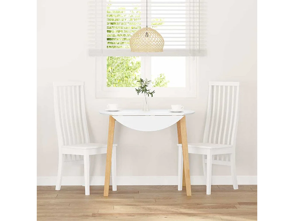Sillas de comedor 2 piezas madera maciza de caucho blanco