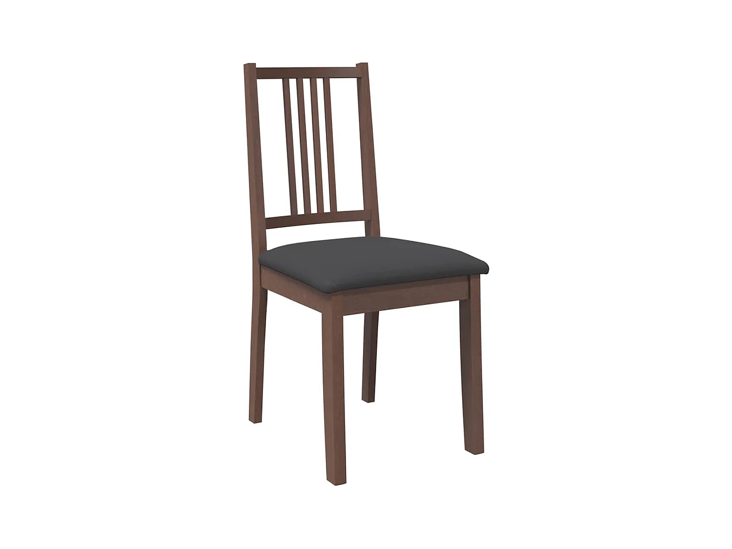 Chaises à manger coussins 2 pcs marron bois massif caoutchouc