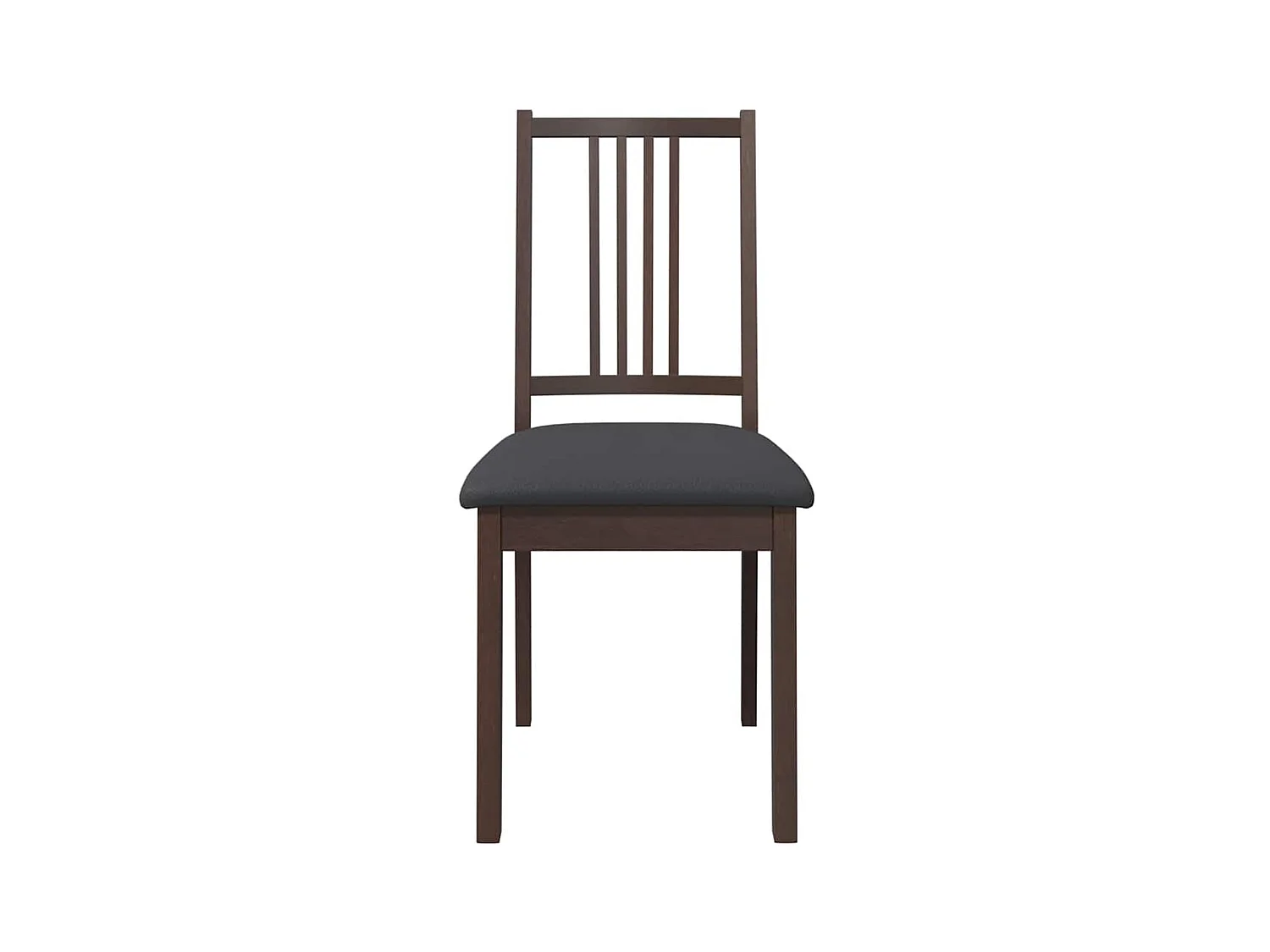 Chaises à manger coussins 2 pcs marron bois massif caoutchouc