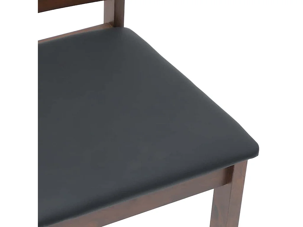 Chaises à manger coussins 2 pcs marron bois massif caoutchouc