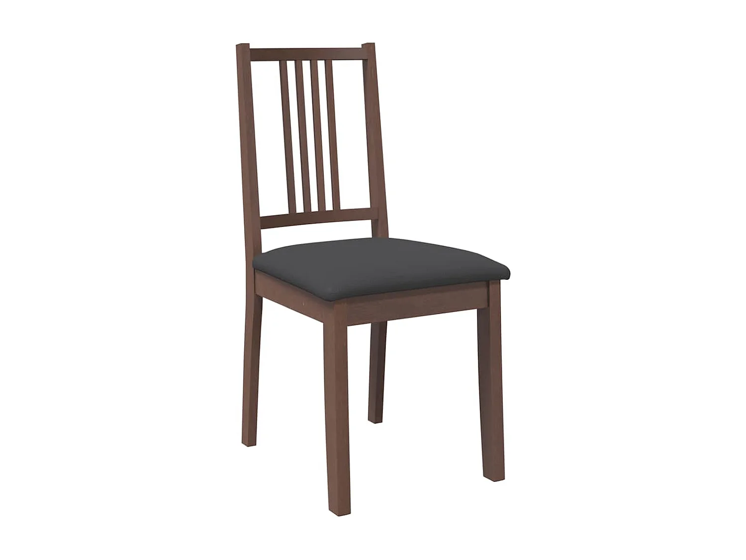 Chaises à manger coussins 2 pcs marron bois massif caoutchouc