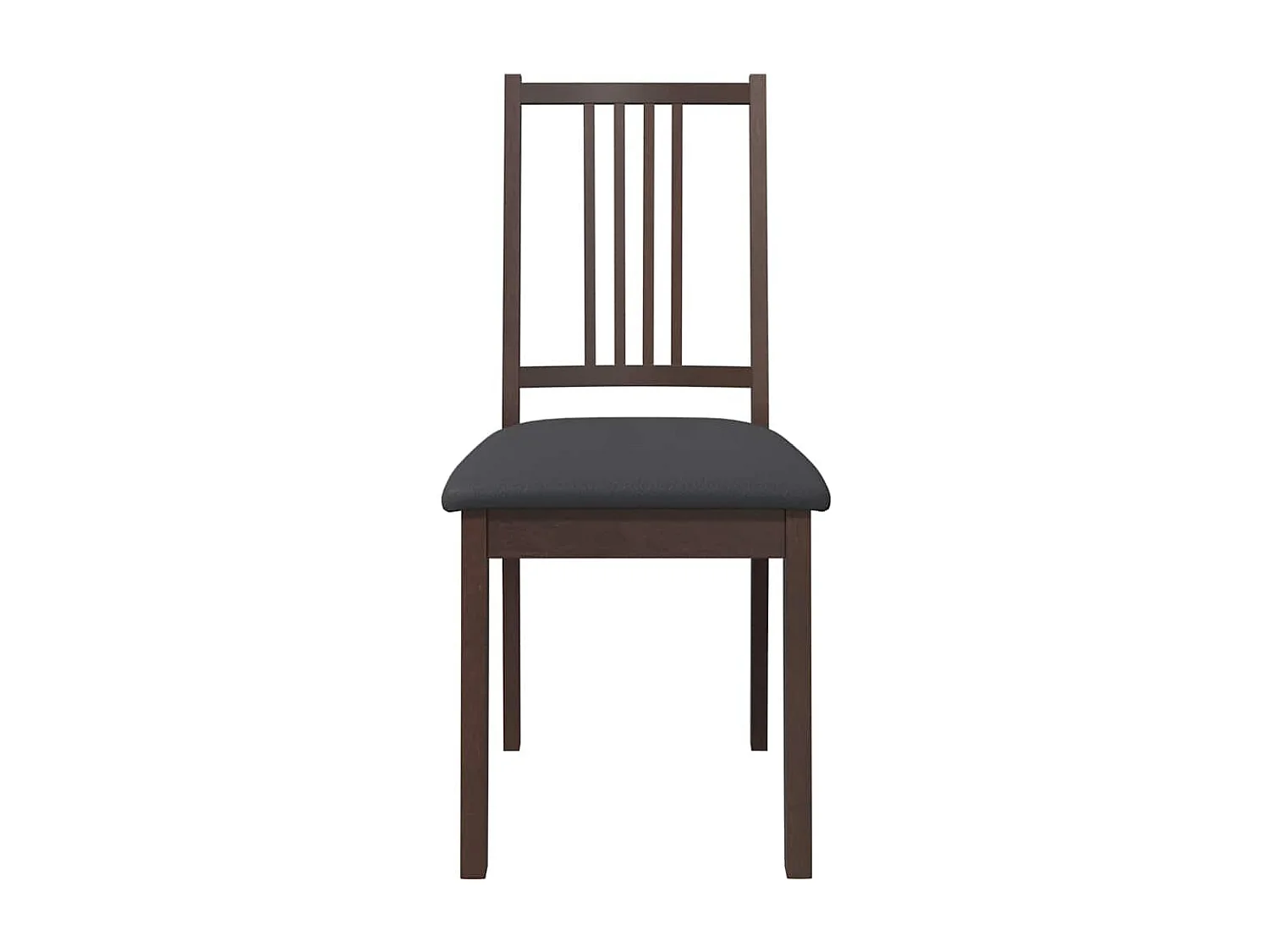 Chaises à manger coussins 2 pcs marron bois massif caoutchouc