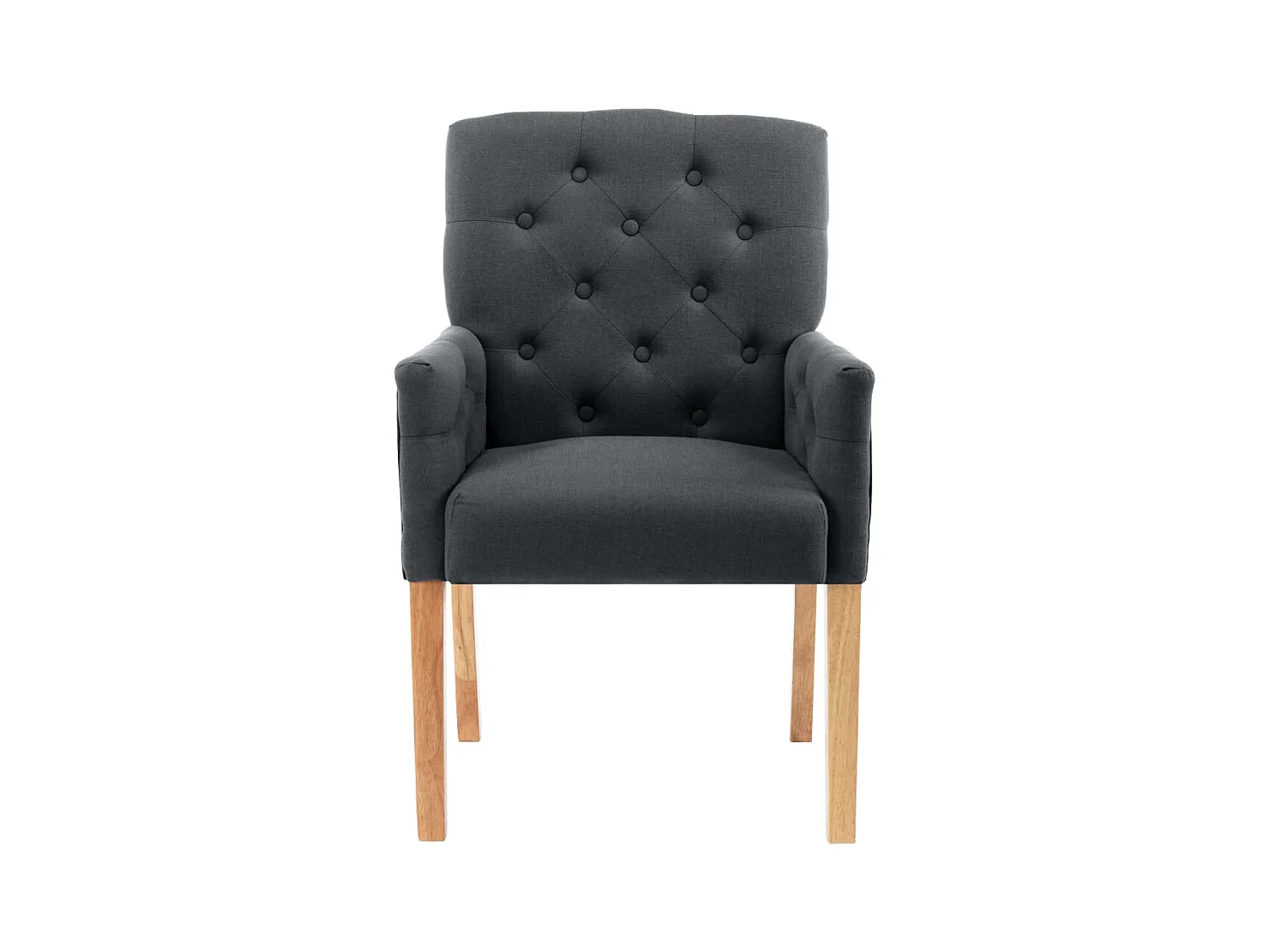 Chaise de salle à manger avec accoudoirs Gris Tissu