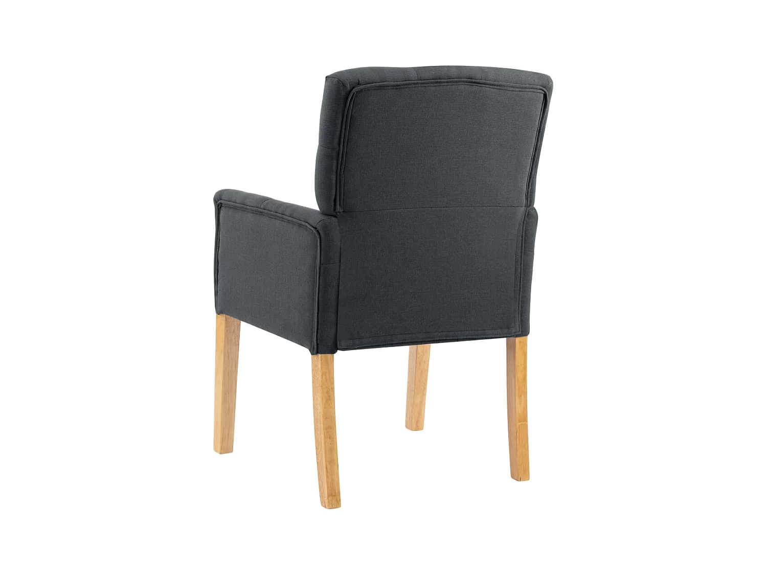 Chaise de salle à manger avec accoudoirs Gris Tissu