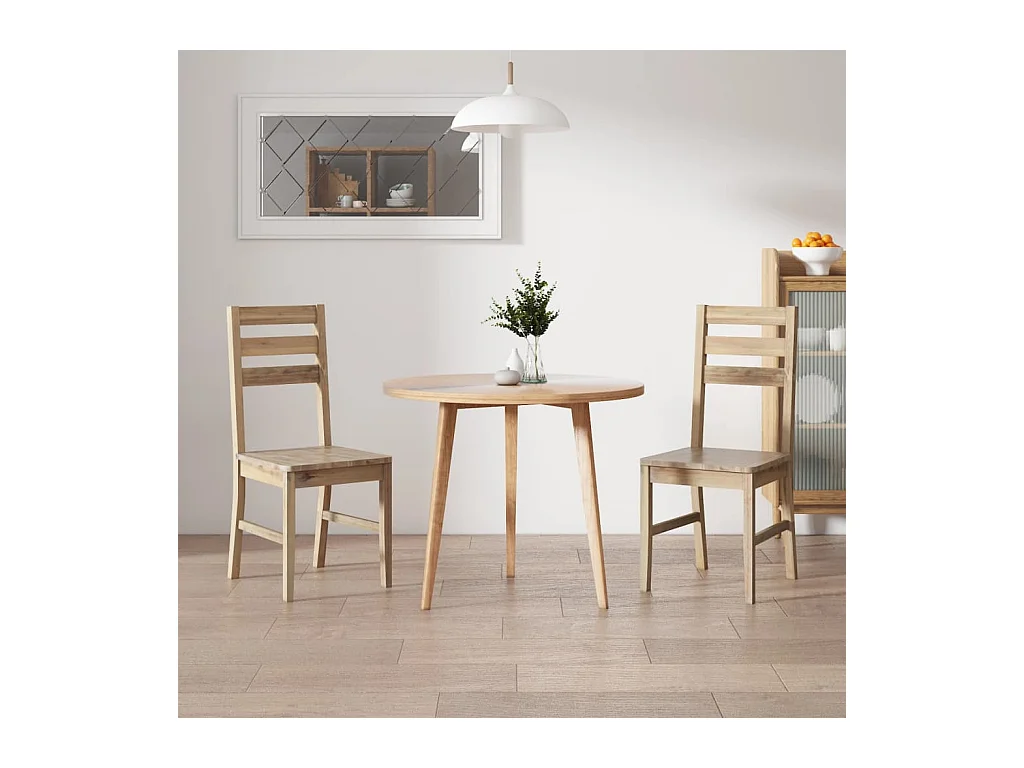 Chaises à manger lot de 2 bois d'acacia solide