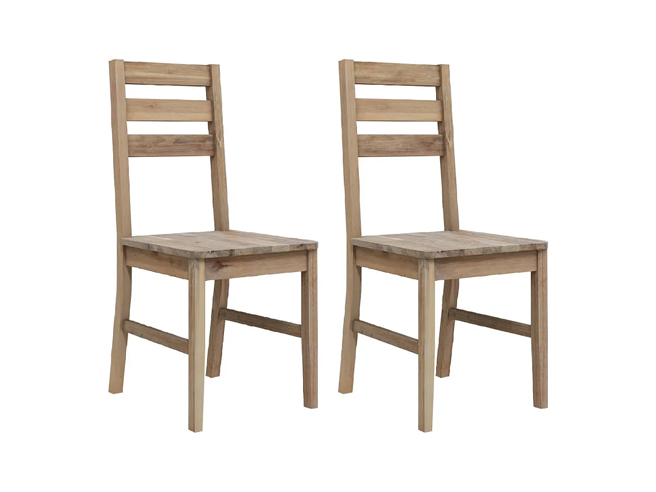 Chaises à manger lot de 2 bois d'acacia solide