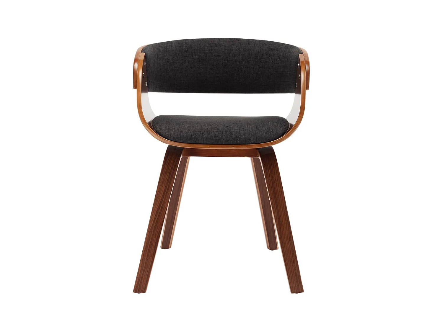 Set di 2 sedie da pranzo in legno curvato grigio e tessuto