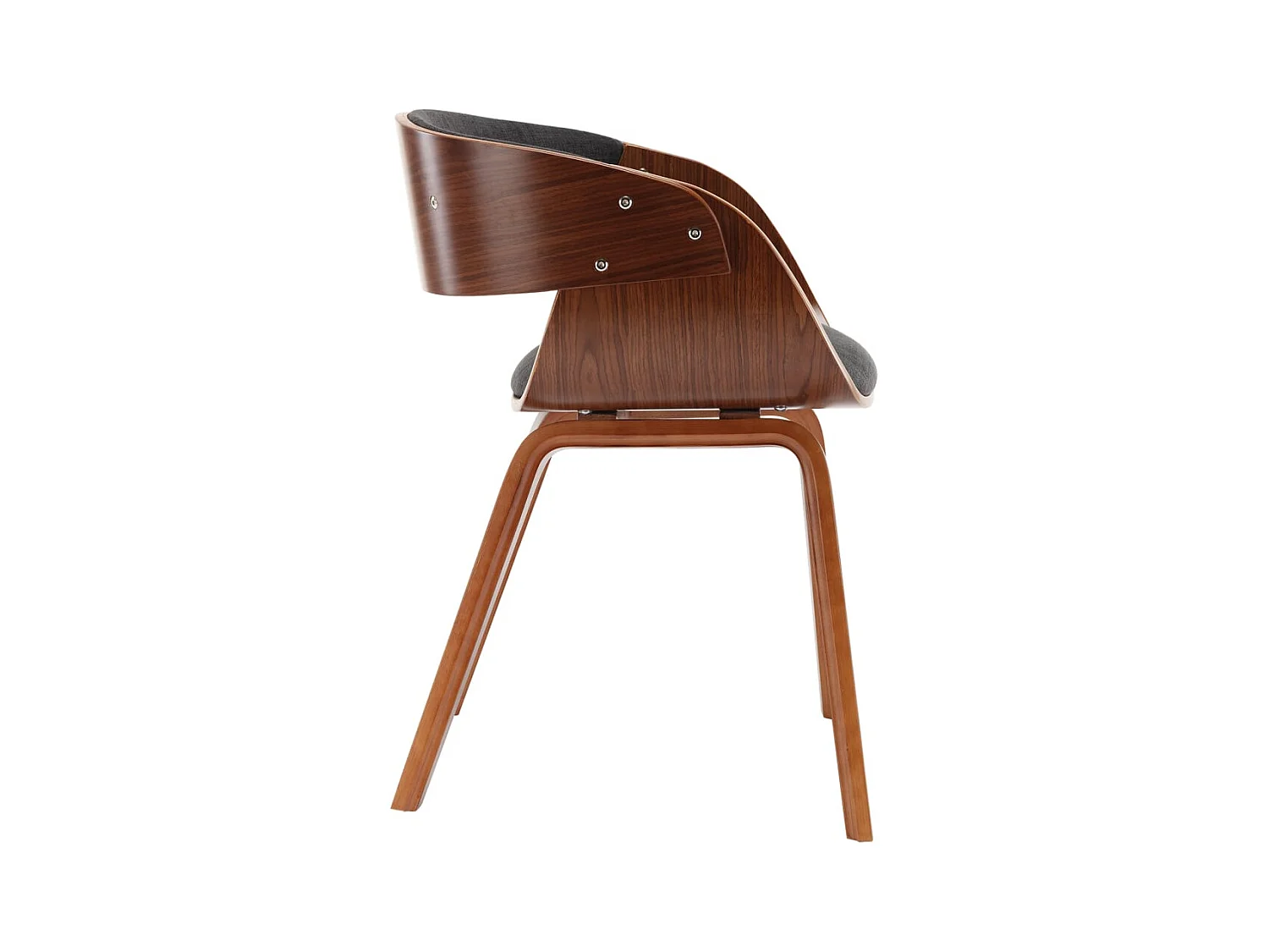 Set di 2 sedie da pranzo in legno curvato grigio e tessuto