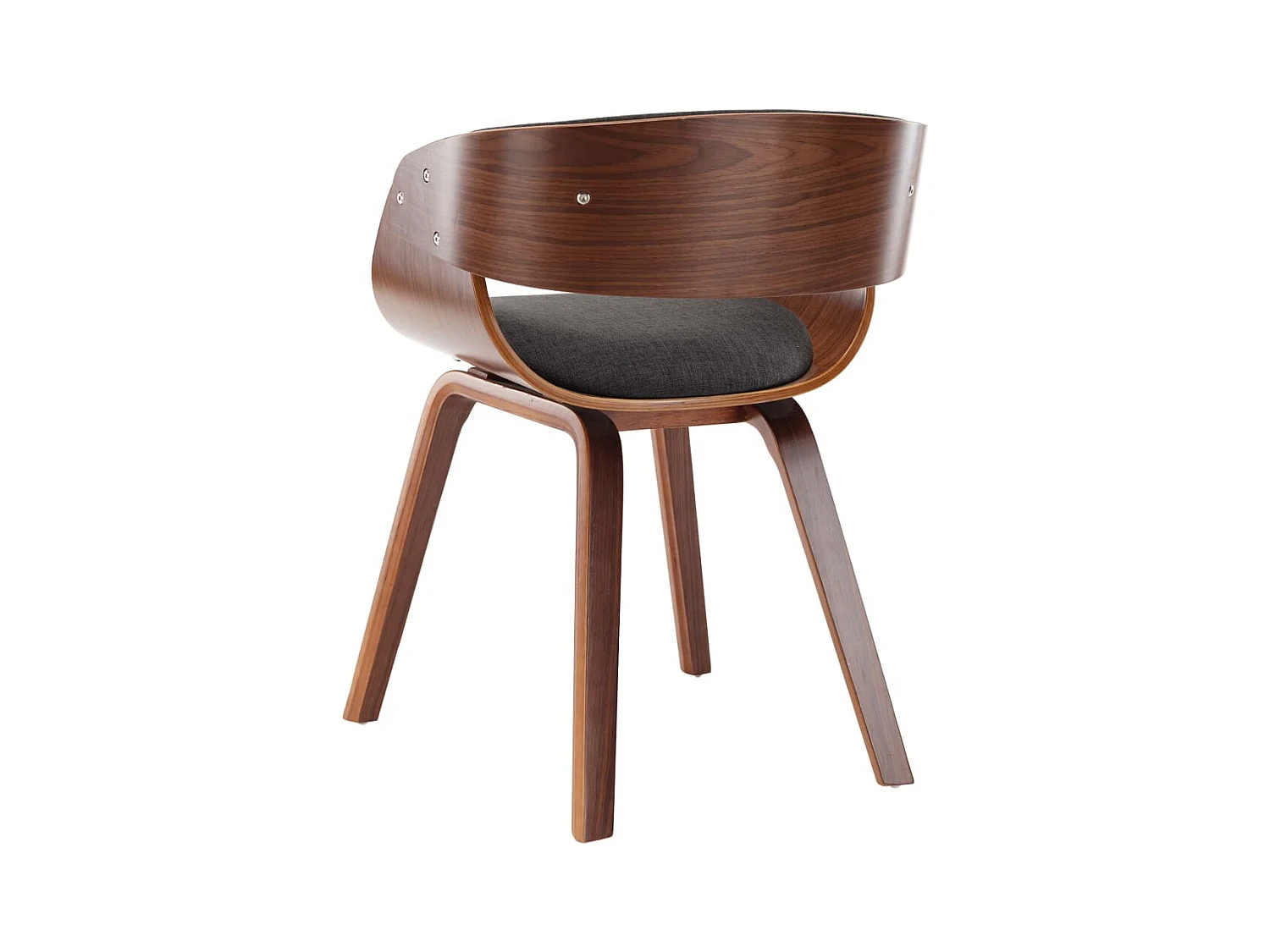 Set di 2 sedie da pranzo in legno curvato grigio e tessuto