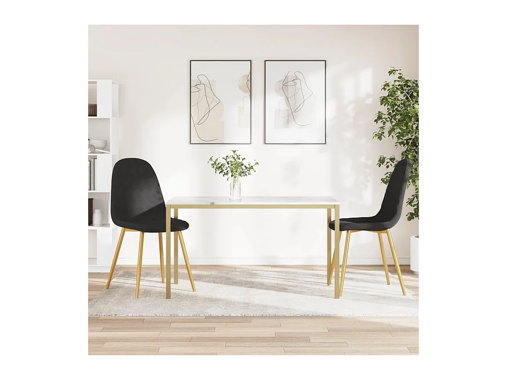 Set di 2 sedie da pranzo in velluto nero