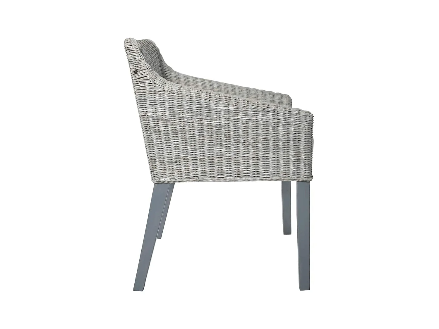 Set di 2 sedie da pranzo con cuscini in rattan naturale grigio