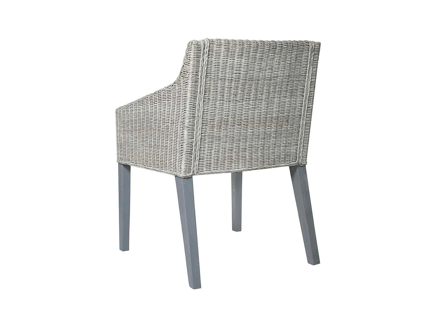 Set di 2 sedie da pranzo con cuscini in rattan naturale grigio