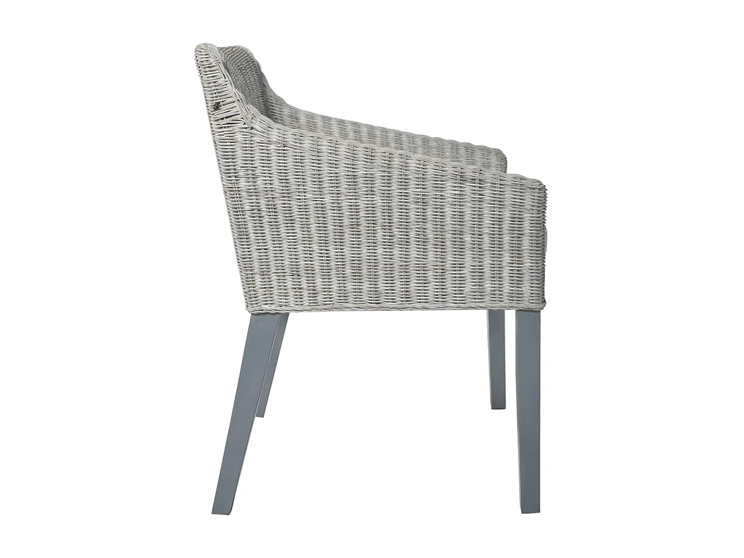 Chaises à manger avec coussins lot de 2 gris rotin naturel