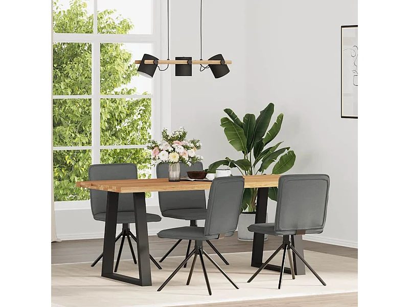 Set di 4 sedie da pranzo in tessuto grigio scuro