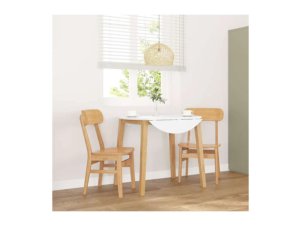 Chaises à manger 2 pcs bois massif caoutchouc