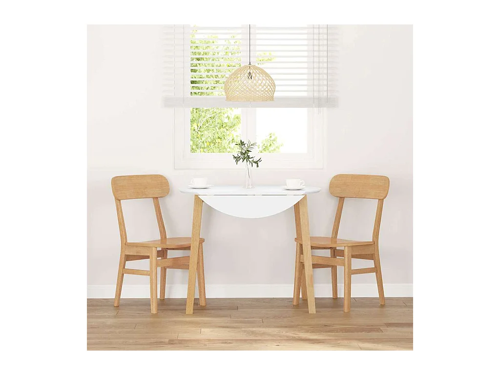 Chaises à manger 2 pcs bois massif caoutchouc