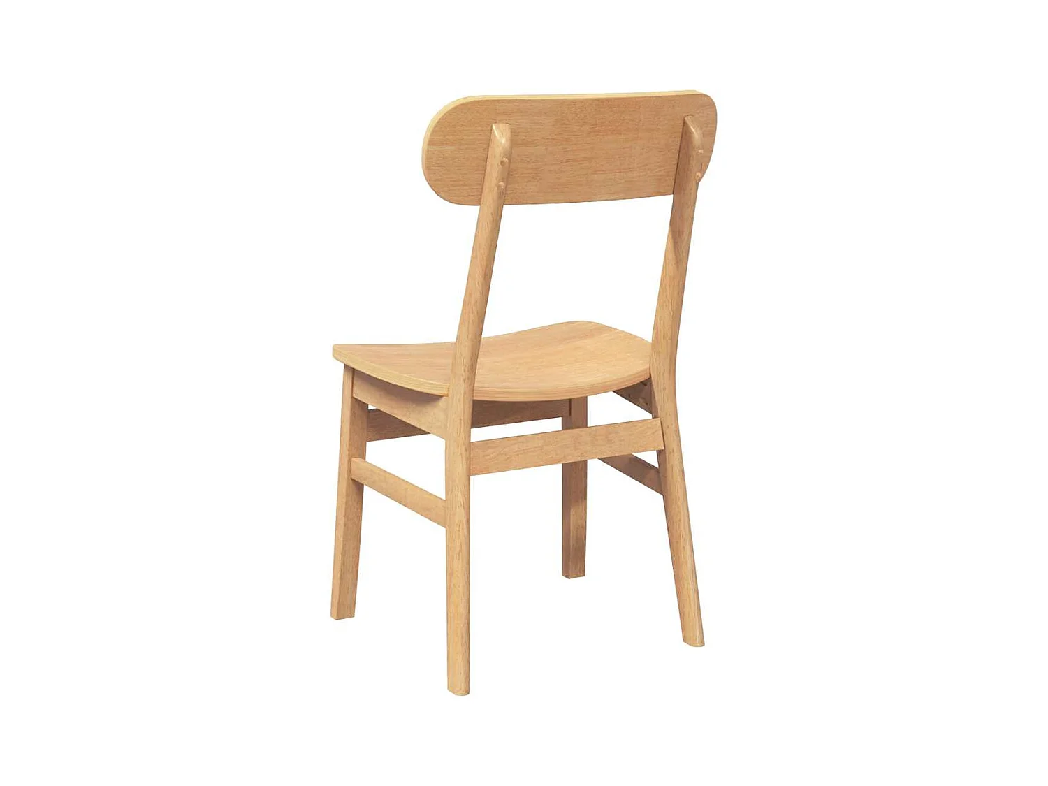 Chaises à manger 2 pcs bois massif caoutchouc