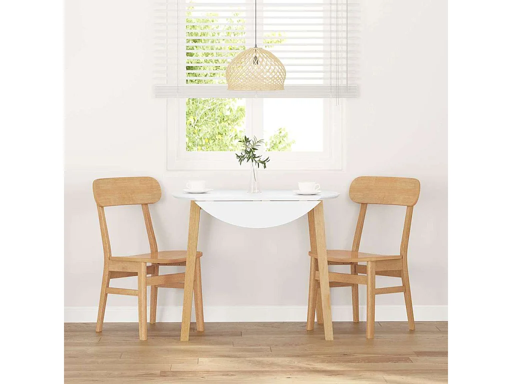 Chaises à manger 2 pcs bois massif caoutchouc