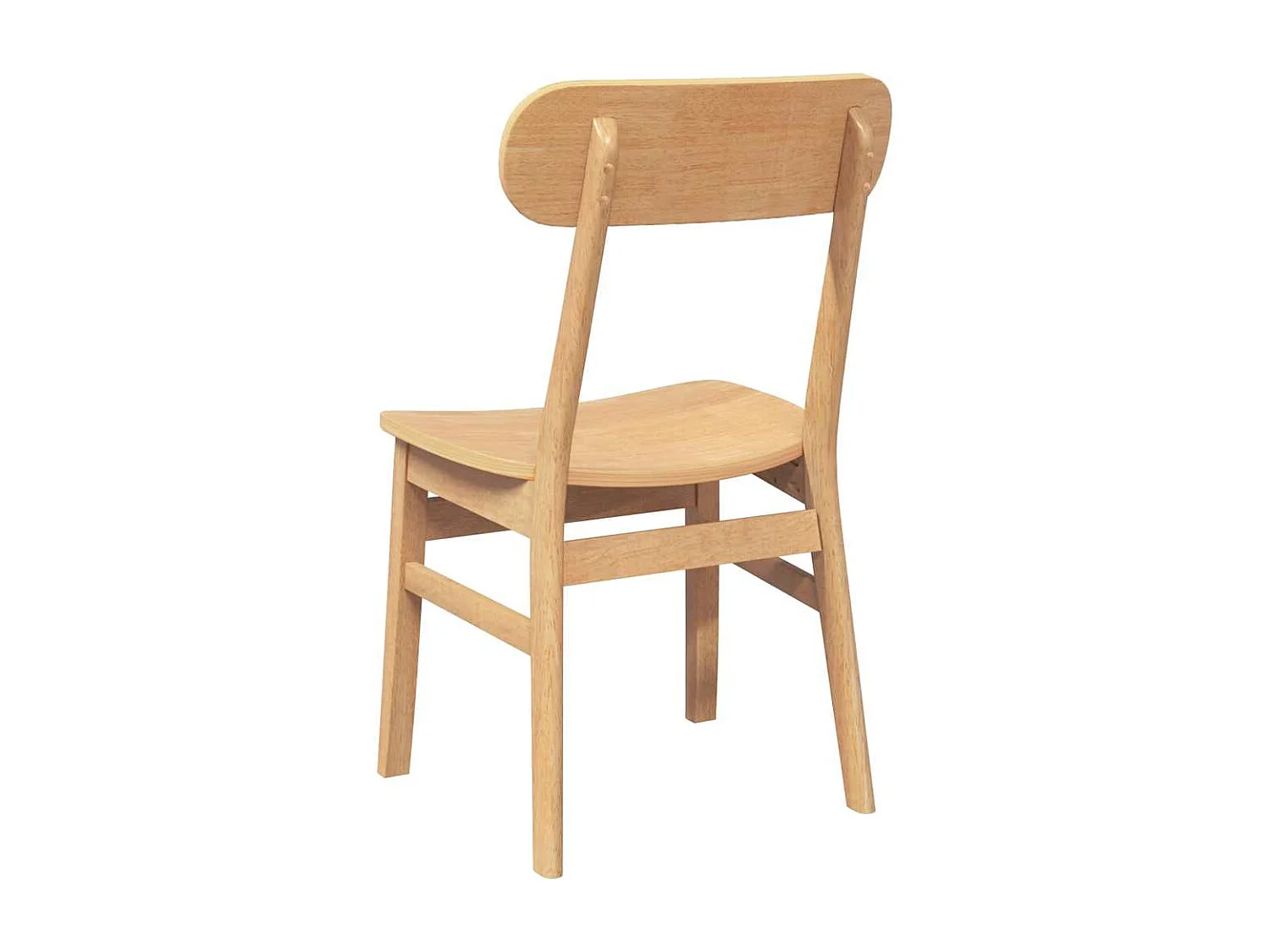 Chaises à manger 2 pcs bois massif caoutchouc