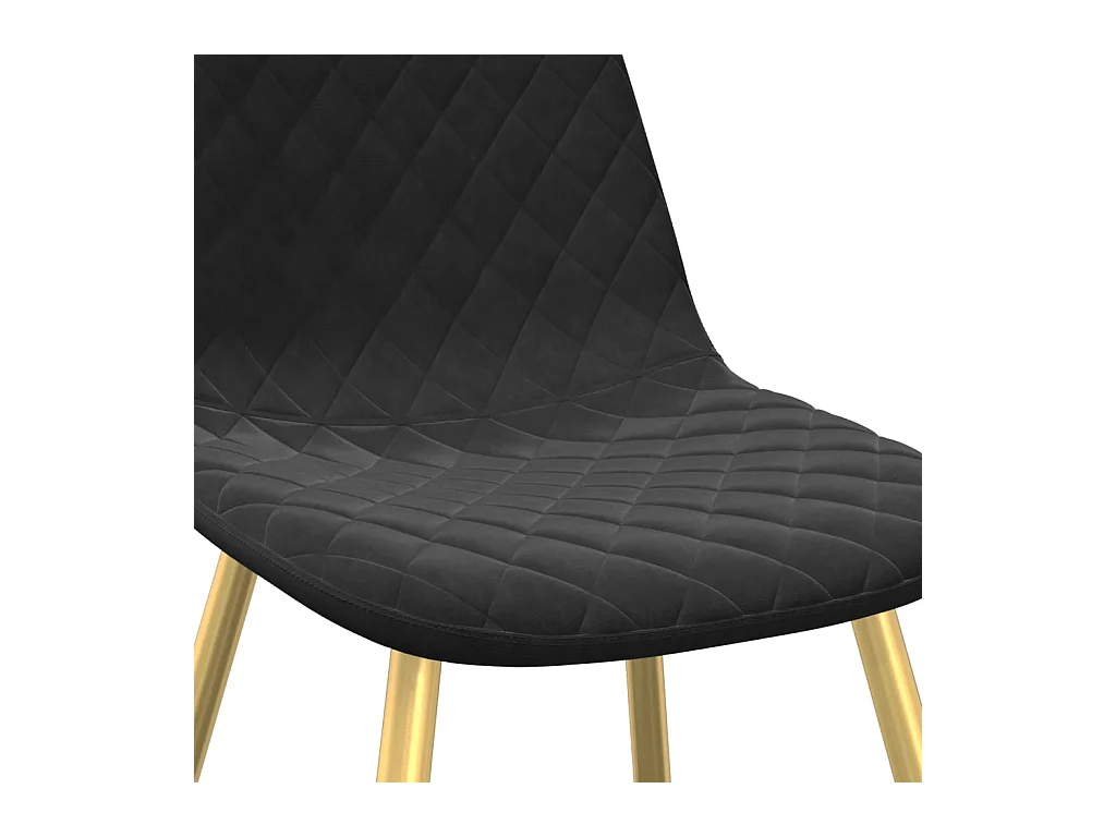 Juego de 4 sillas de comedor de terciopelo negro