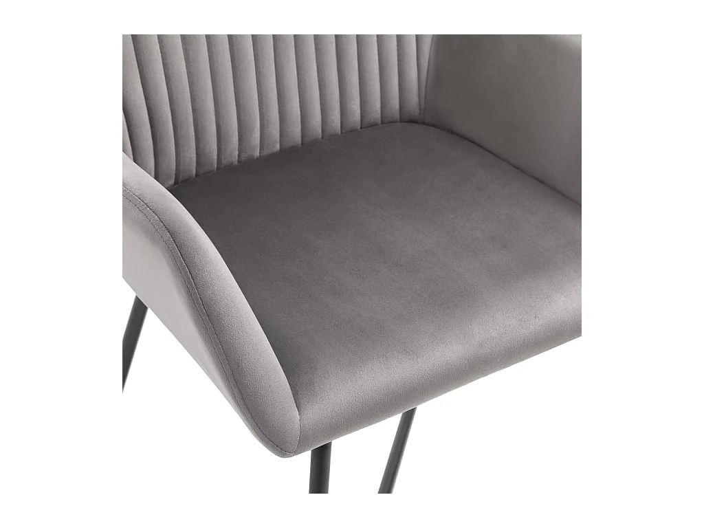 Eetkamerstoelen set van 2 grijs fluweel