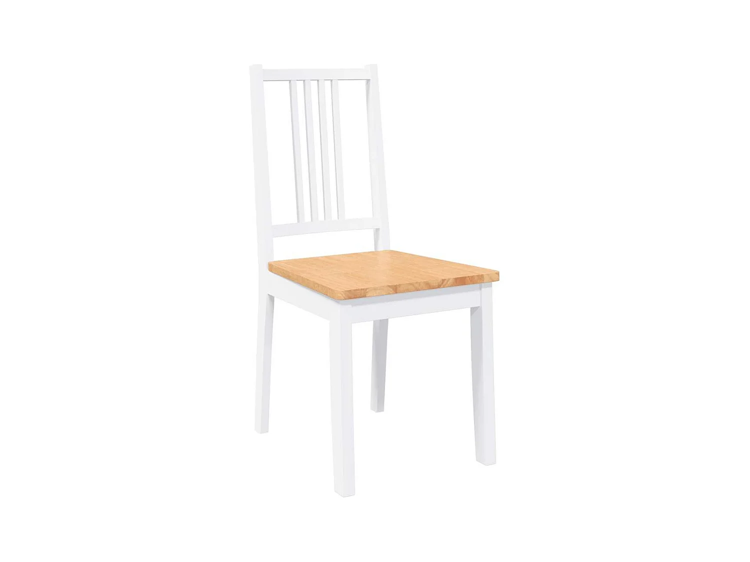 Chaises à manger 2 pcs blanc bois massif caoutchouc