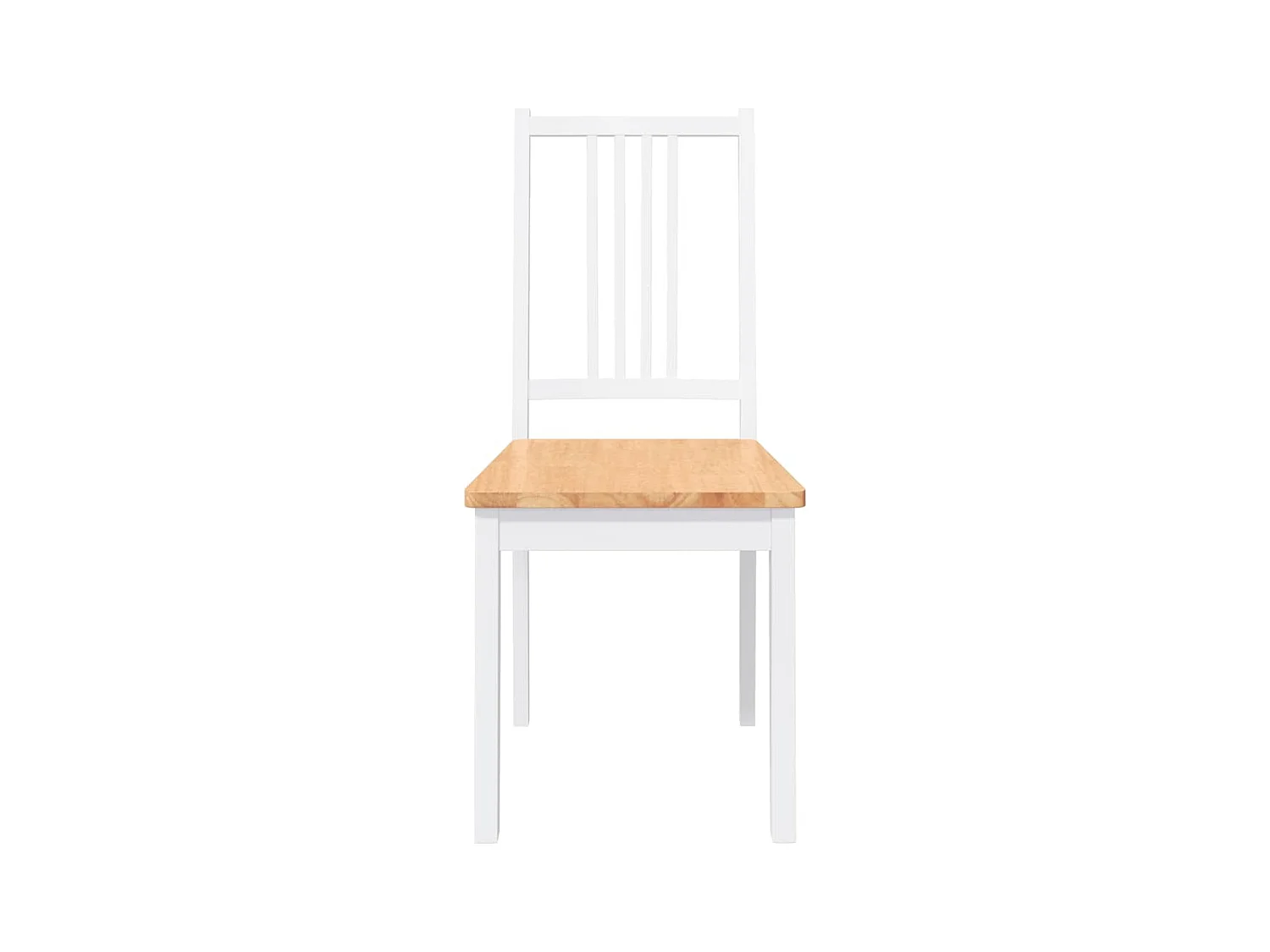 Chaises à manger 2 pcs blanc bois massif caoutchouc