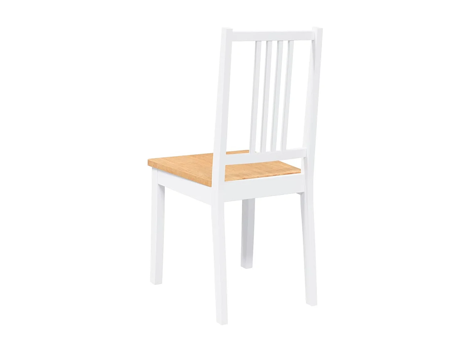Chaises à manger 2 pcs blanc bois massif caoutchouc