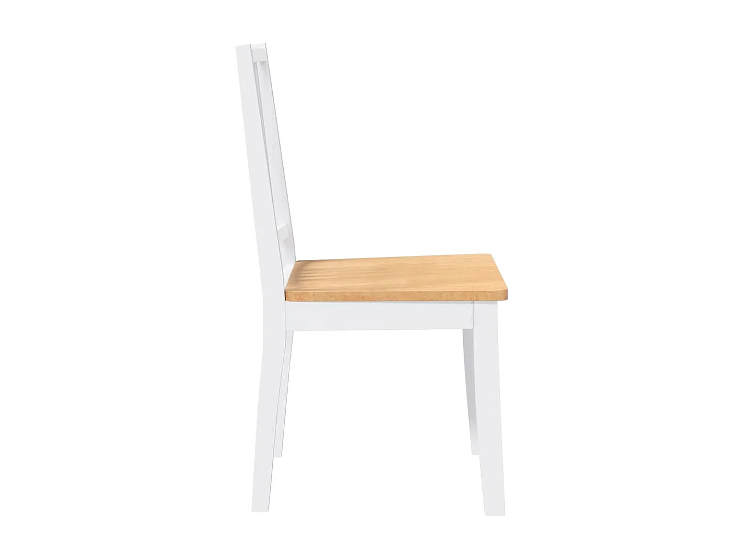 Chaises à manger 2 pcs blanc bois massif caoutchouc