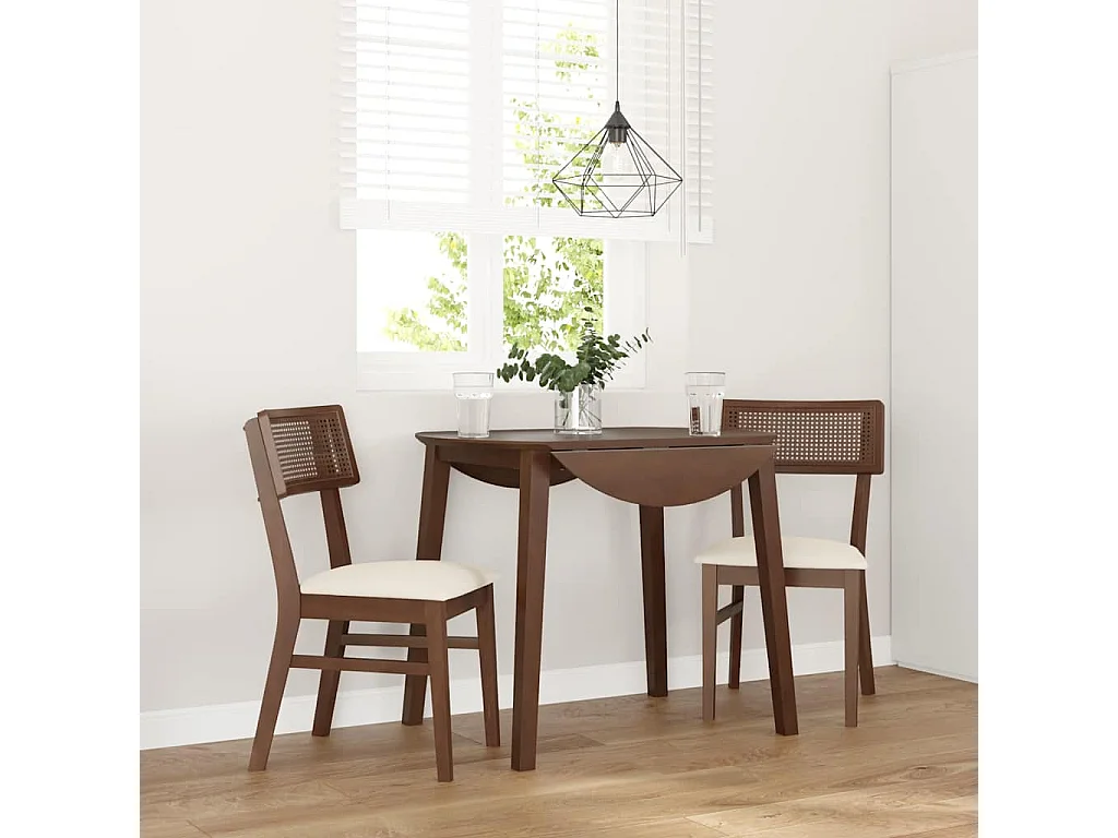 Cojines para sillas de comedor, 2 unidades, madera maciza marrón, caucho