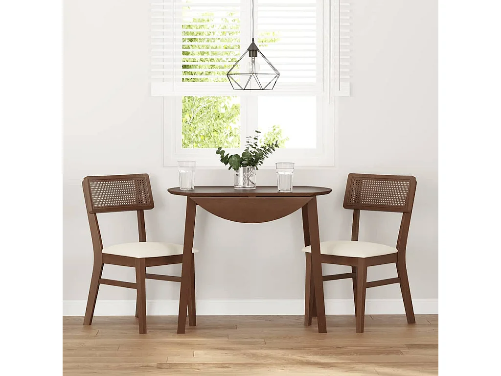 Cojines para sillas de comedor, 2 unidades, madera maciza marrón, caucho