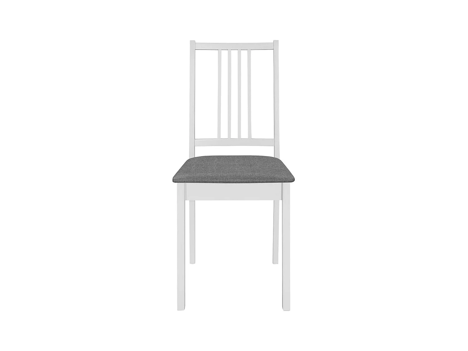 Juego de 4 sillas de comedor con cojines de madera maciza blanca