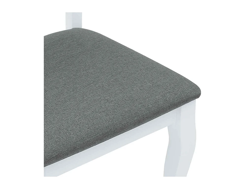 Chaises à manger coussins 2 pcs blanc bois massif caoutchouc