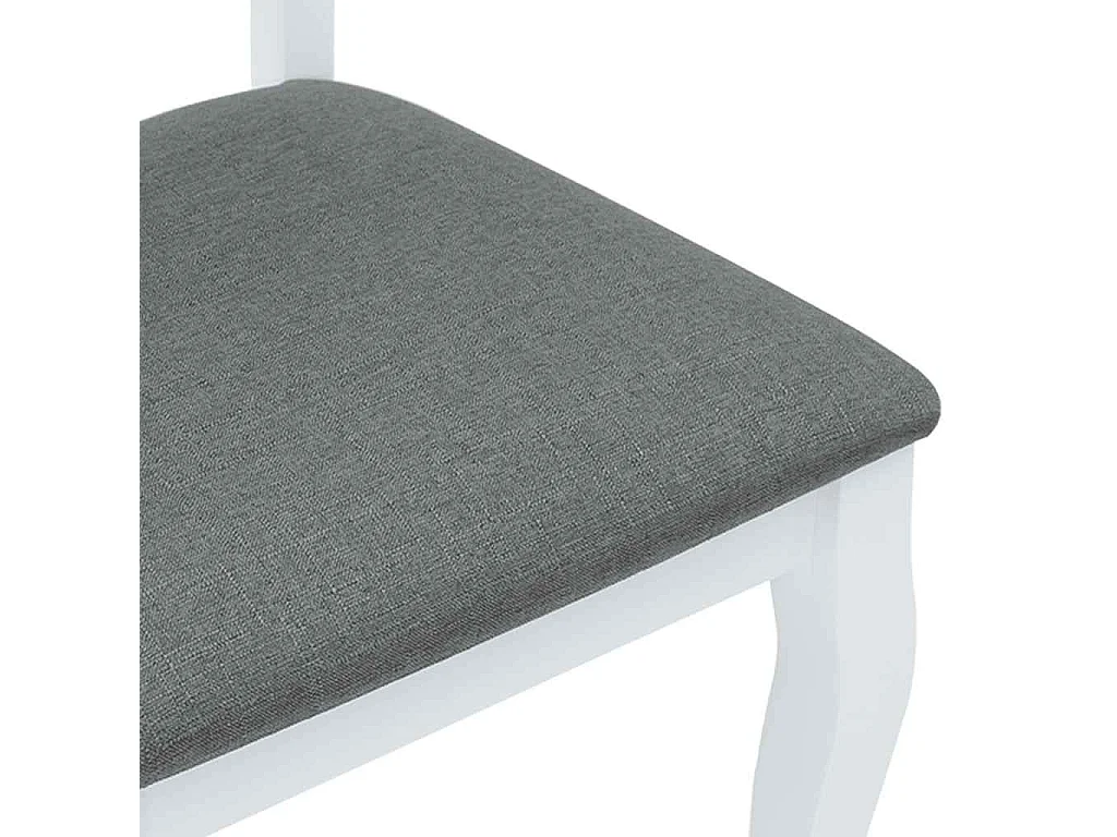 Chaises à manger coussins 2 pcs blanc bois massif caoutchouc