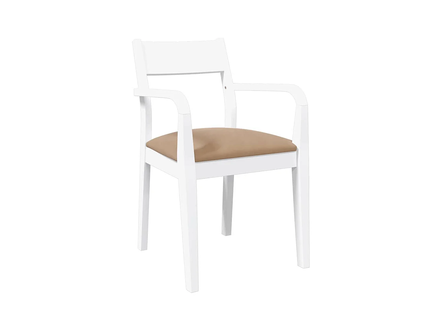 Chaises à manger coussins 2 pcs blanc bois massif caoutchouc