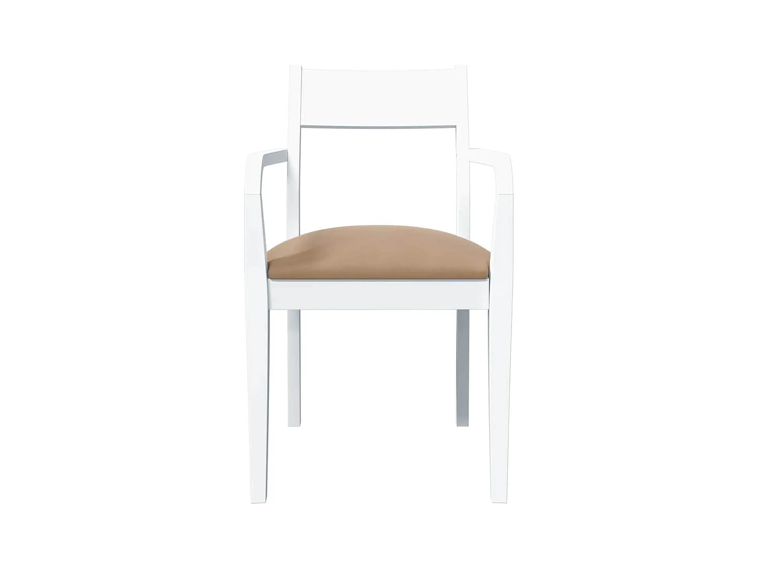 Chaises à manger coussins 2 pcs blanc bois massif caoutchouc
