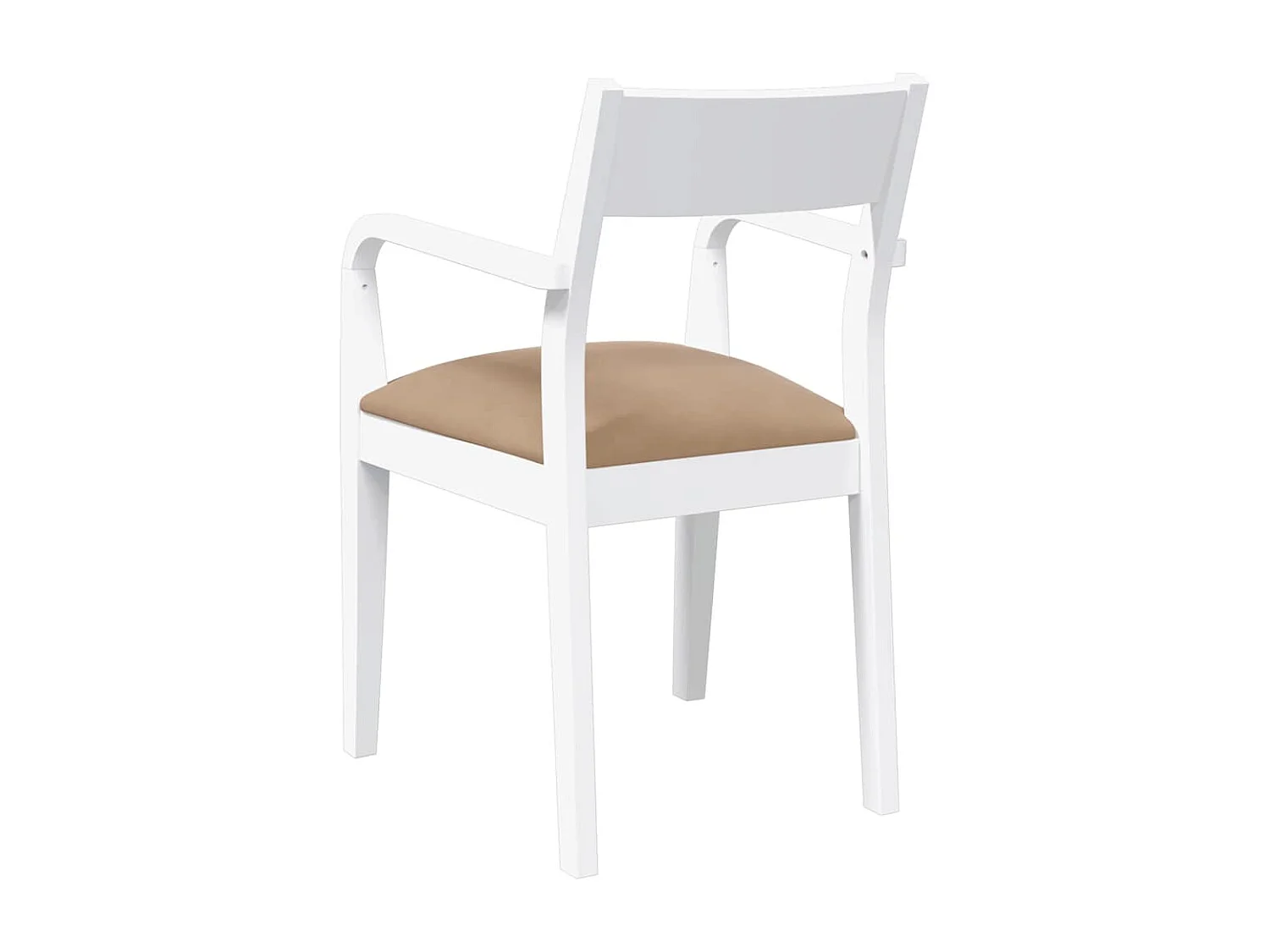 Chaises à manger coussins 2 pcs blanc bois massif caoutchouc