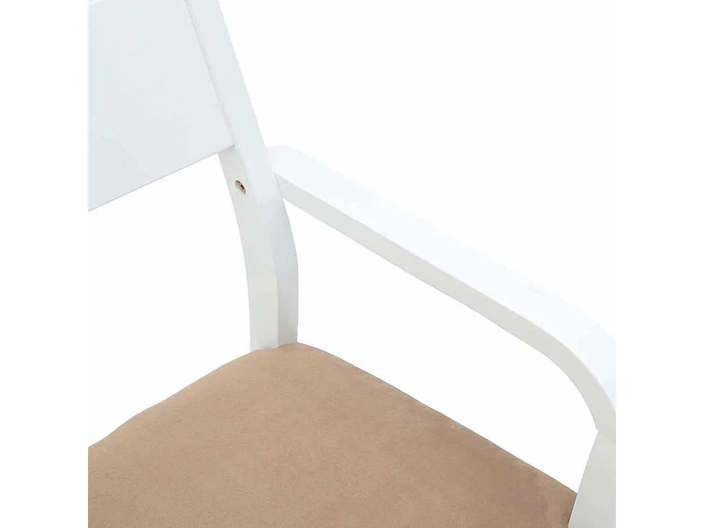 Eetkamerstoel kussens 2 stuks wit massief hout rubber