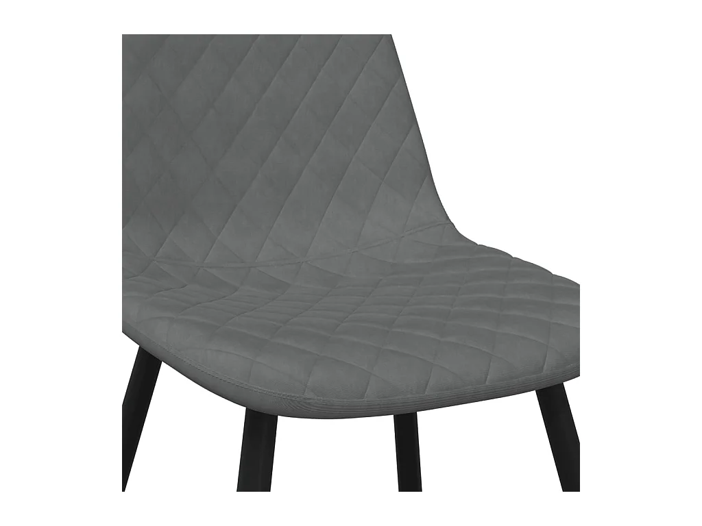 Set di 4 sedie da pranzo in velluto grigio chiaro