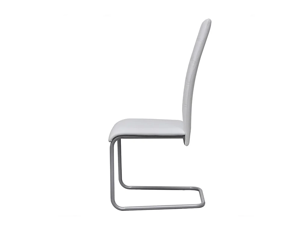 Chaises à manger cantilever lot de 2 blanc similicuir