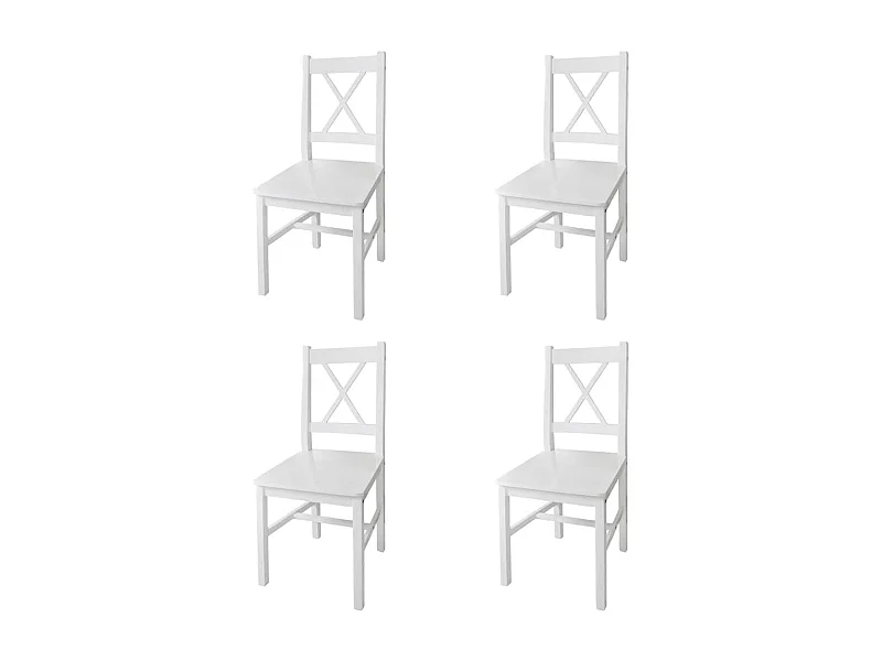 Eetkamerstoelen set van 4 wit grenenhout