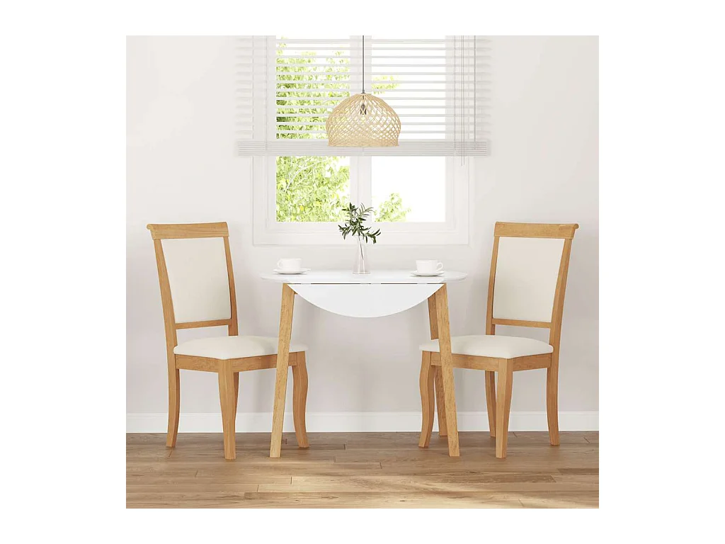 Chaises à manger coussins 2 pcs naturel bois massif caoutchouc