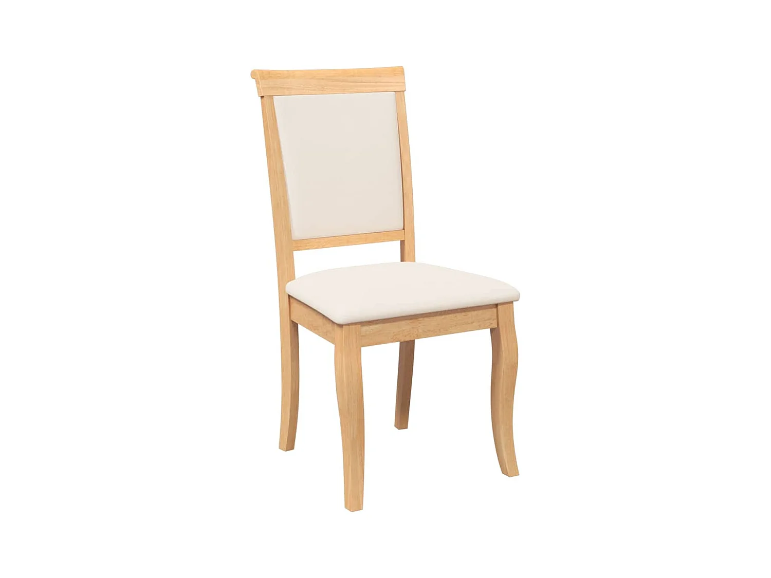 Chaises à manger coussins 2 pcs naturel bois massif caoutchouc