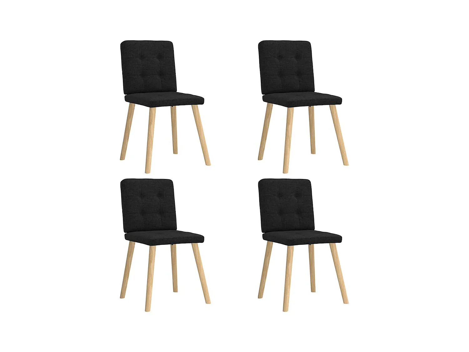 Eetkamerstoelen set van 4 zwarte stof